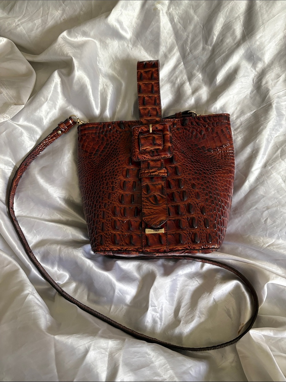 Brahmin Faith Pecan Melbourne Crossbody Bag w/Dust Bag